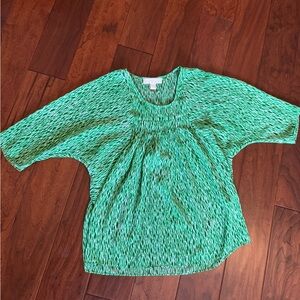 Michael Kors Green Patterned Blouse